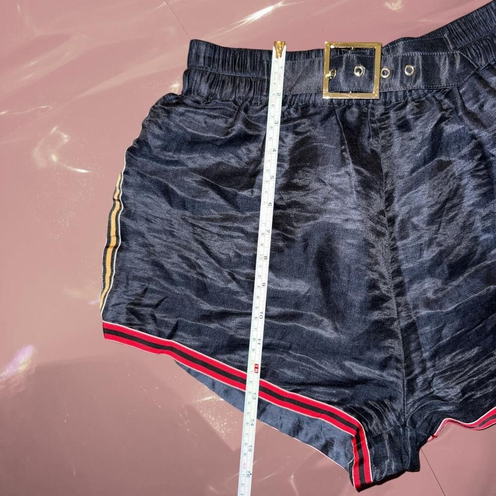Y2K black silk satin shorts festival club luxe size S - Picture 7 of 8